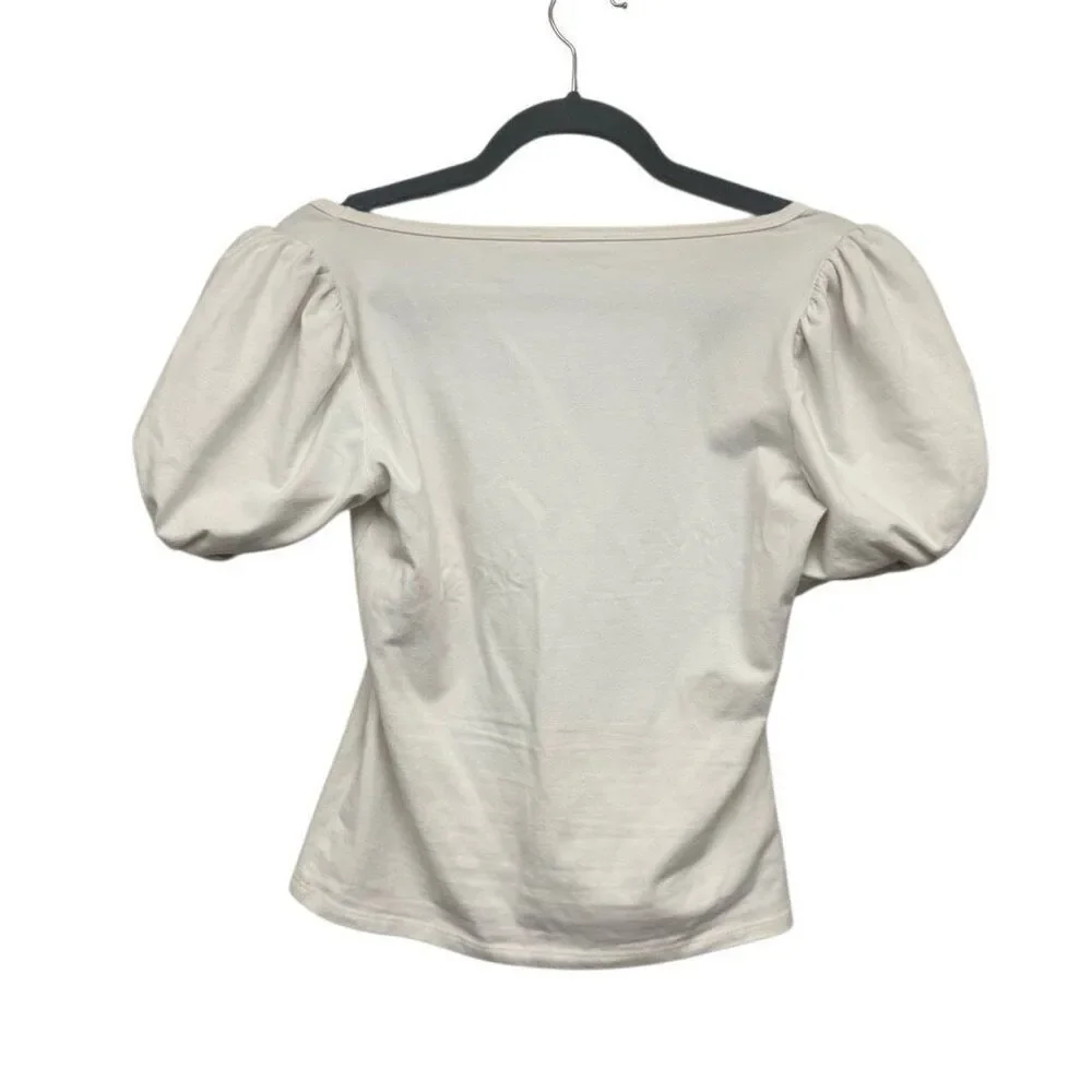 Reformation white puff sleeve blouse size medium